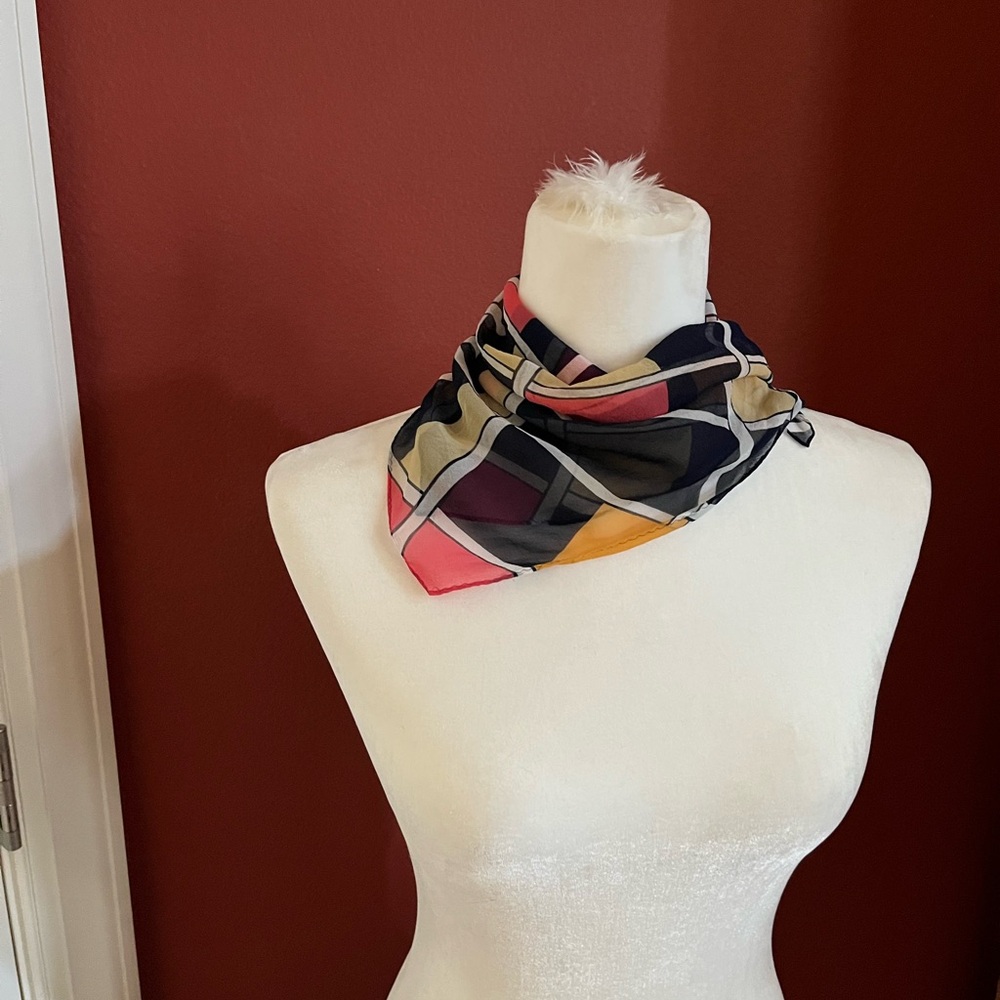 Ann Taylor Black and Red Silk Scarf - Picture 3 of 4